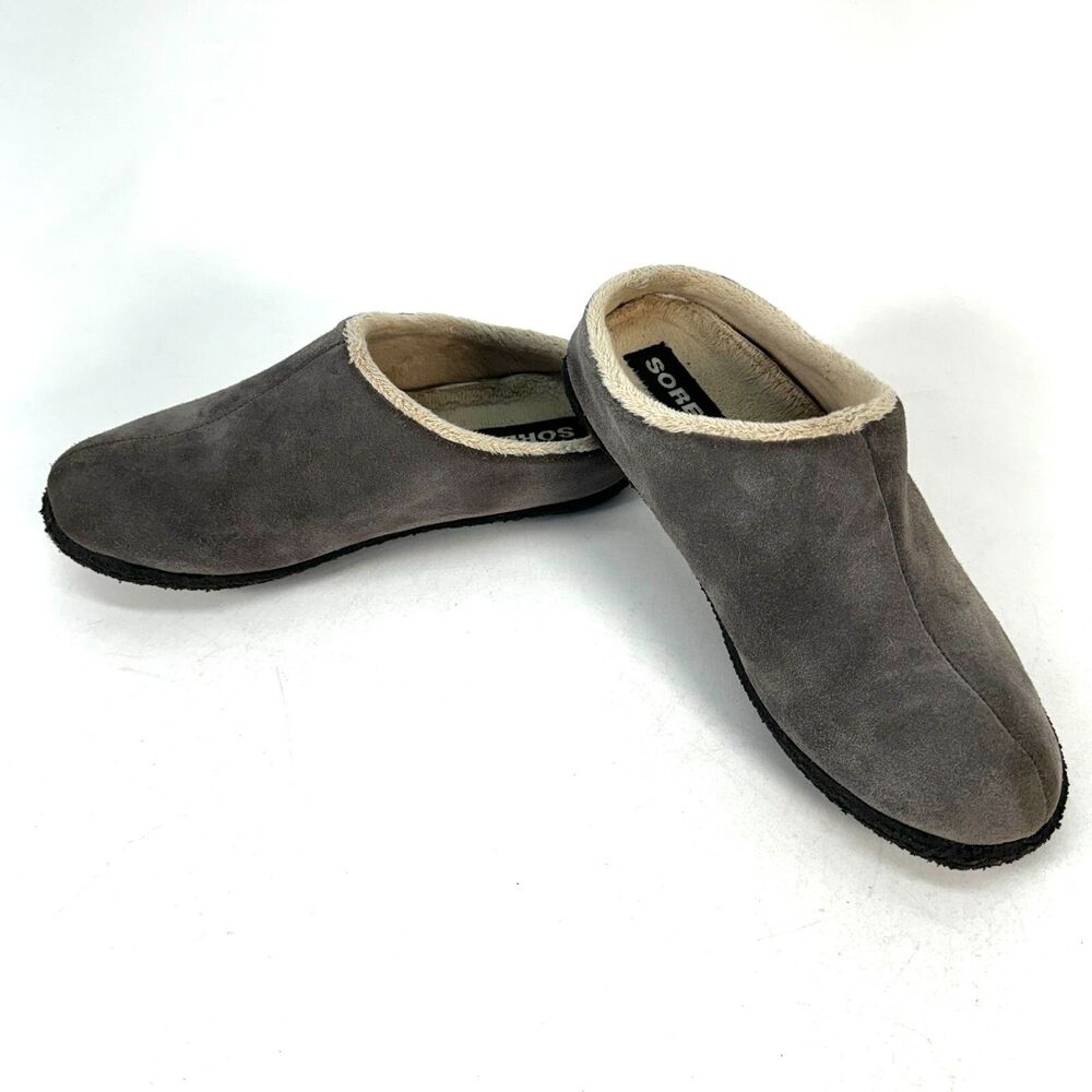 Sorel Kids Youth Size 3 Gray Falcon Ridge Sherpa Lined Slippers